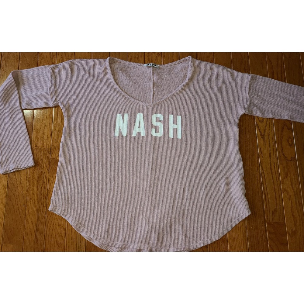 NASH Mauve Comfy‎ Oversized Relaxed Wide Ribbed Shirt Loungey Cute